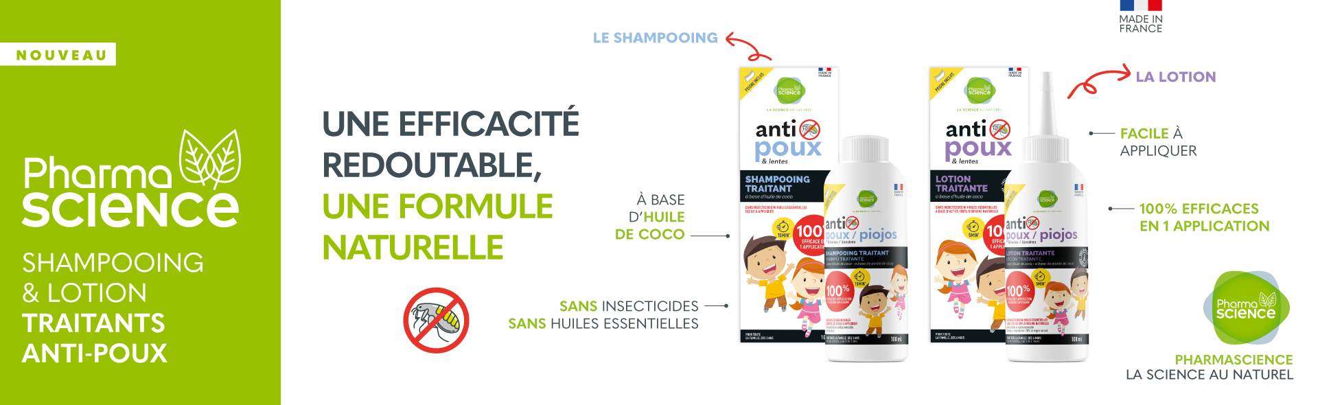SHAMPOOING & LOTION TRAITANTS ANTI-POUX