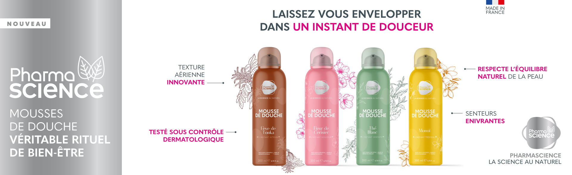 DÉCOUVREZ LES MOUSSES DE DOUCHE